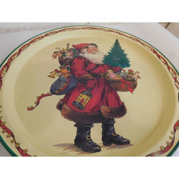 Vintage Potpourri Press Christmas Santa Claus Metal Tray - Picture 5 of 8